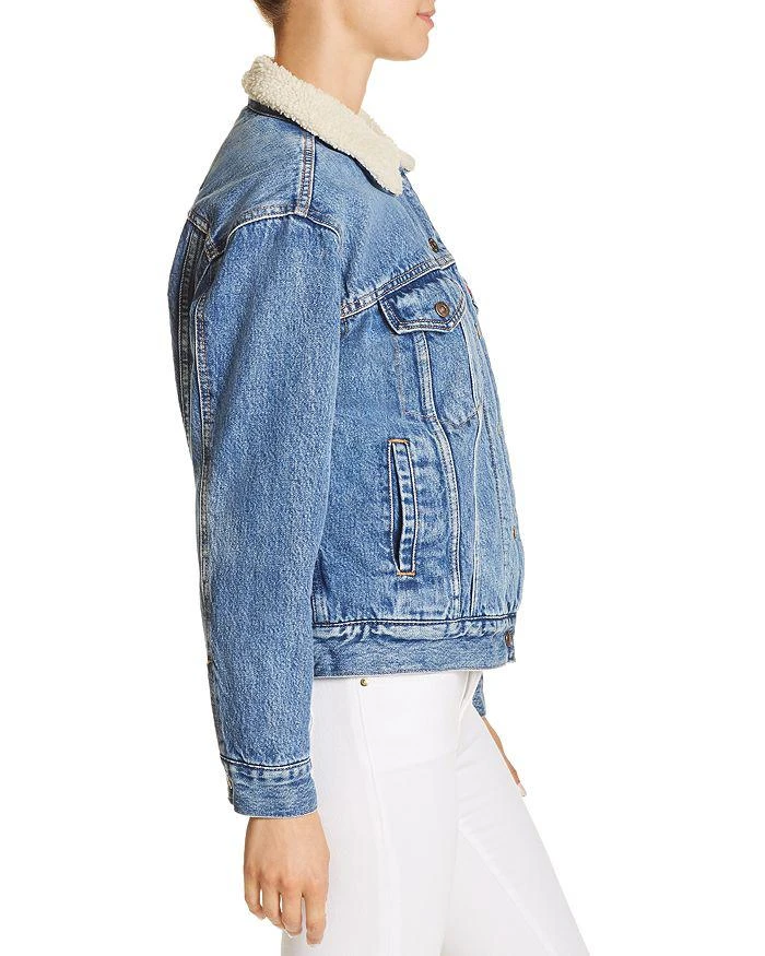 商品Levi's|Sherpa-Trimmed Denim Trucker Jacket 女士羊羔夹克,价格¥951,第4张图片详细描述