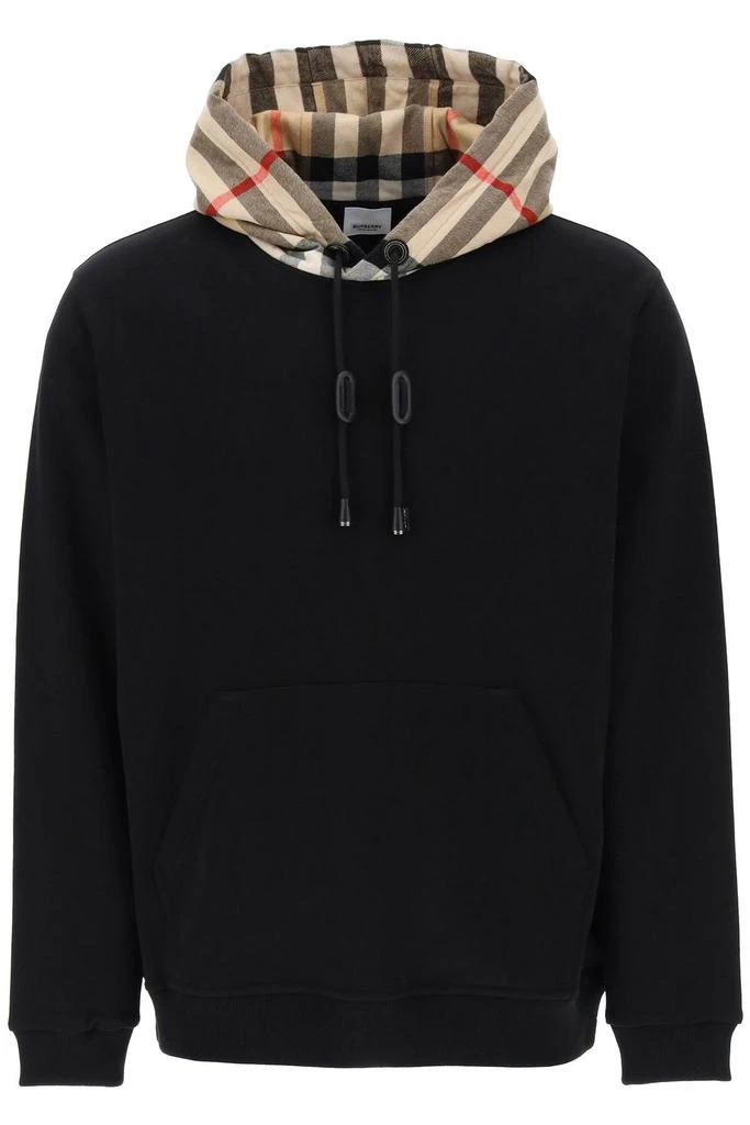 商品Burberry|BURBERRY Check detail hoodie,价格¥5164,第1张图片