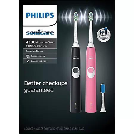 商品Philips|飞利浦Sonicare 4300电动牙刷 2只装,价格¥589,第1张图片