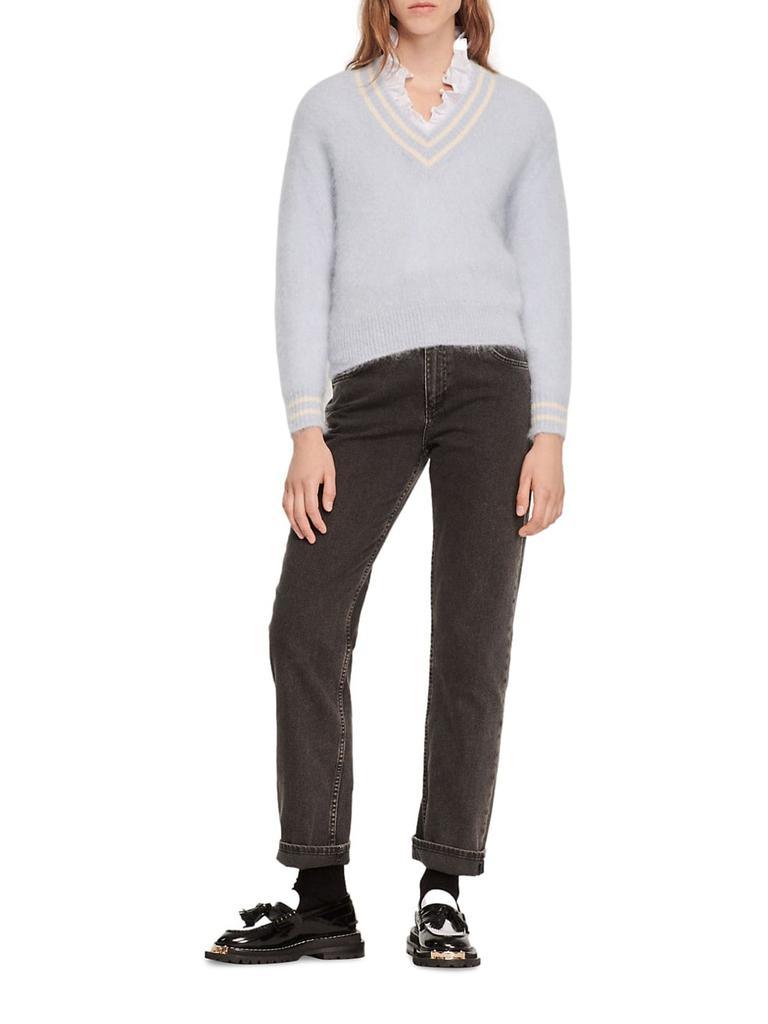 商品Sandro|Ecume Mohair V-Neck Sweater,价格¥1836,第4张图片详细描述