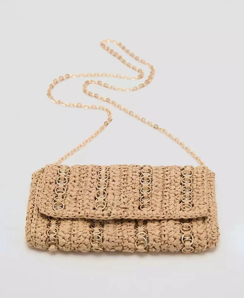 商品Mango|Women's Metal Rings Natural Fiber Bag,价格¥446,第4张图片详细描述
