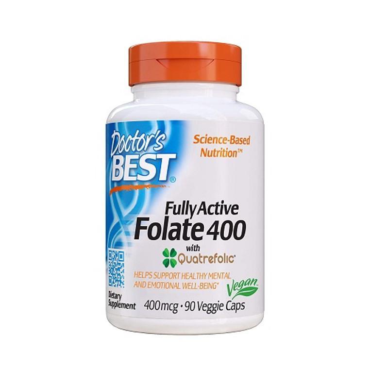 商品Doctors Best Vitamins|Doctors Best Fully Active Folate 400 mcg Veggie Capsules, 90 Ea,价格¥62,第1张图片