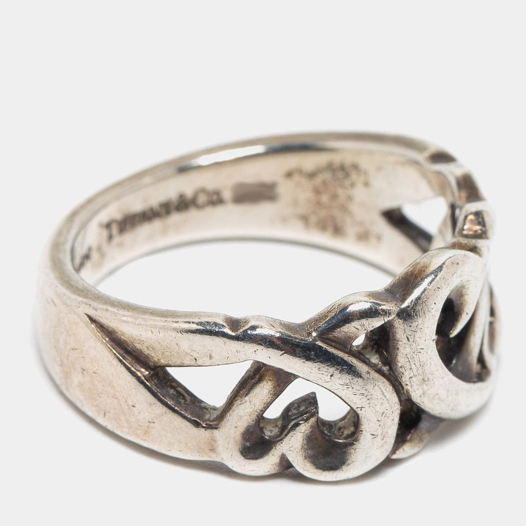 Tiffany & Co. Sterling Silver Paloma Picasso Loving Hearts Band Ring Size EU 51商品第4张图片规格展示