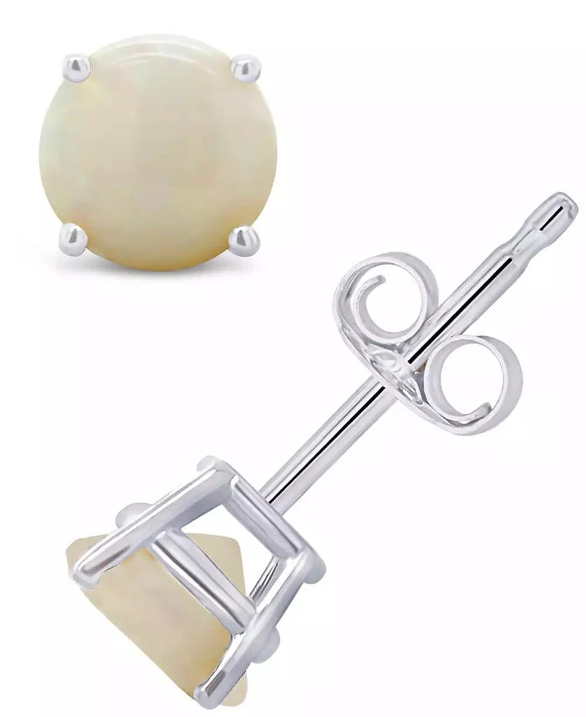 商品Macy's|Opal (5/8 ct. t.w.) Stud Earrings in 14K White or Yellow Gold,价格¥1309,第1张图片