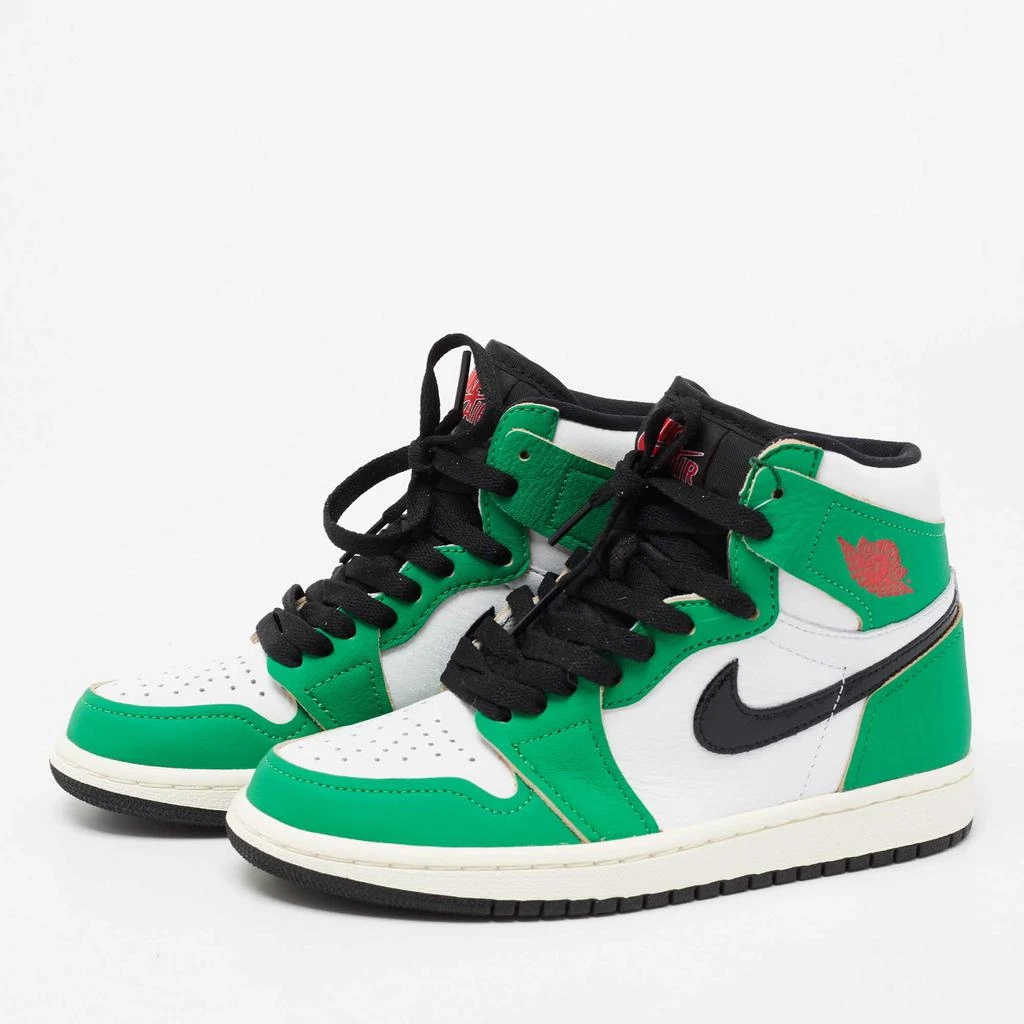 商品Jordan|Air Jordans Green/White Leather 1 Retro High Top Sneakers Size 38.5,价格¥1501,第2张图片详细描述