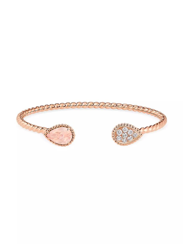 商品Boucheron|Serpent Bohème 18K Rose Gold, 1.36 TCW Diamond & Pink Quartz Cuff,价格¥53980,第3张图片详细描述