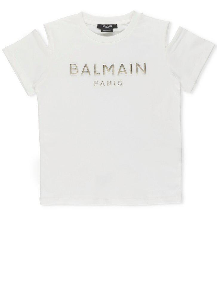 商品Balmain|Balmain Kids Cut-Out Crewneck T-Shirt,价格¥1125,第1张图片