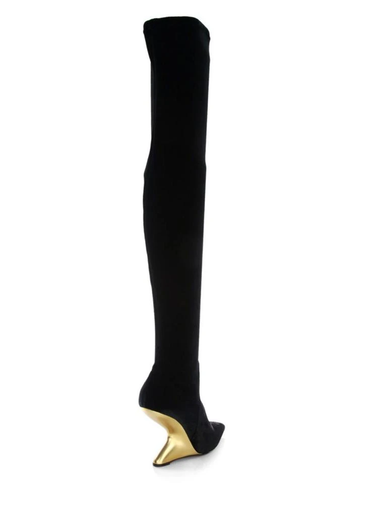 商品Salvatore Ferragamo|Salvatore Ferragamo - Collodiv Velvet Over-The-Knee Boots,价格¥5066,第2张图片详细描述