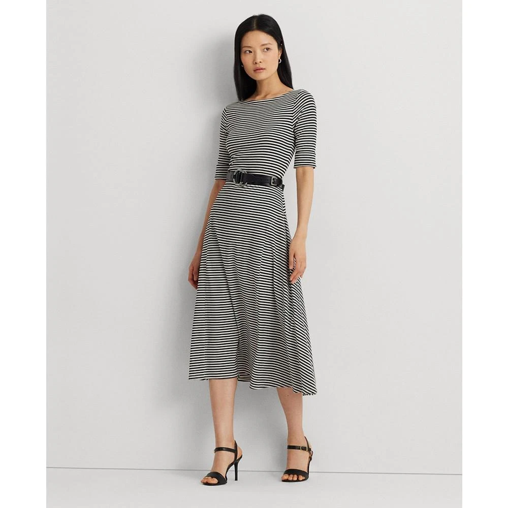 商品Ralph Lauren|Women's Striped Stretch Cotton Midi Dress,价格¥608,第1张图片