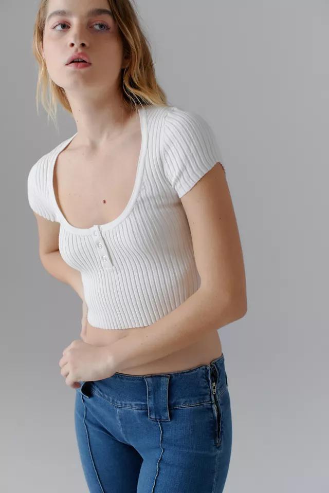 商品BDG|BDG Emery Henley Sweater Top,价格¥75,第5张图片详细描述