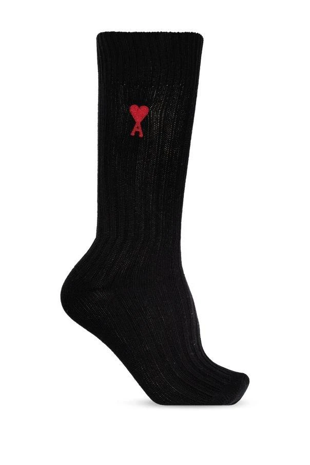 商品AMI|AMI Paris Ami De Coeur Logo Embroidered Ribbed 3-Pack Socks,价格¥676,第3张图片详细描述