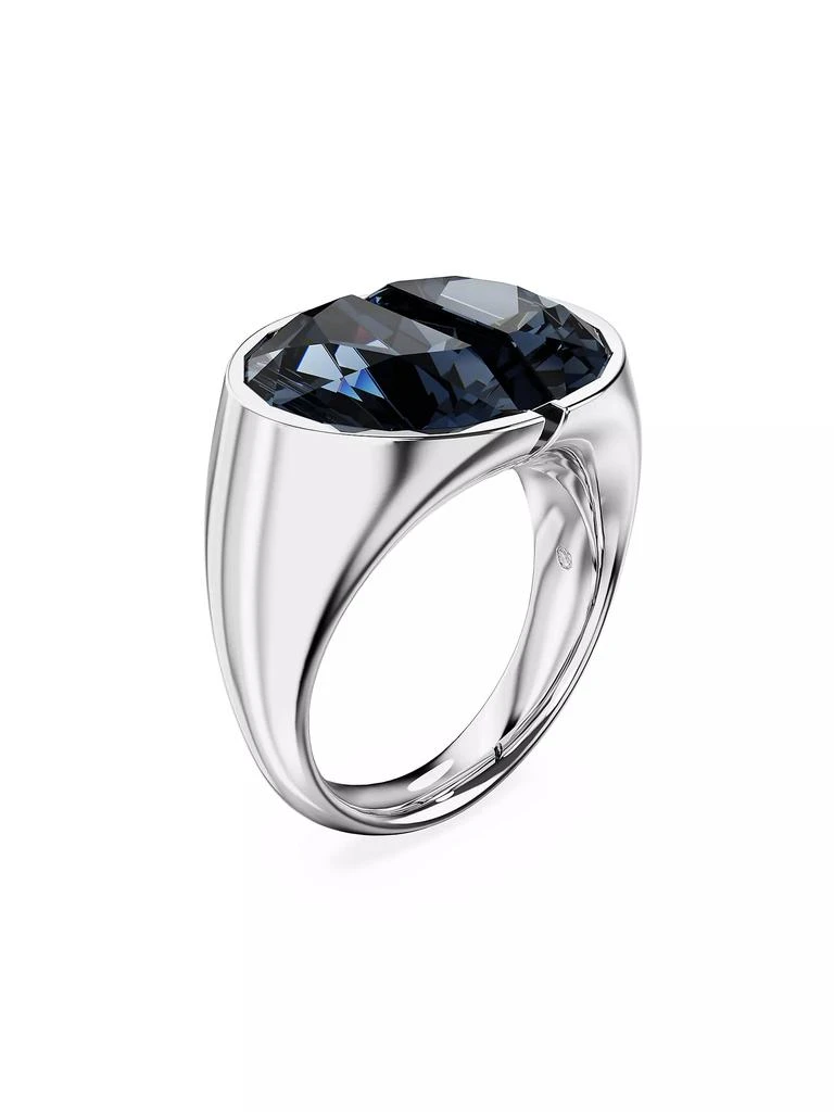 商品Swarovski|Lucent Rhodium-Plated & Crystal Half-Cut Cocktail Ring,价格¥1265,第1张图片