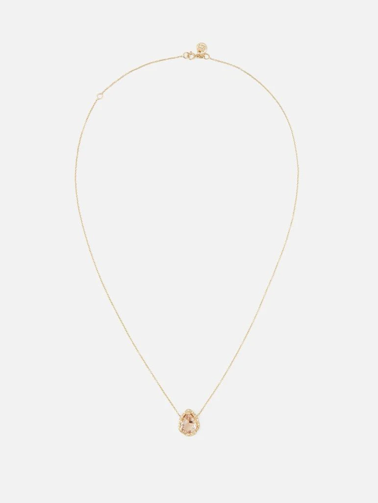 商品LOGAN HOLLOWELL|Baby Queen Water Drop Morganite Necklace with Sprinkled Diamonds,价格¥15134,第1张图片