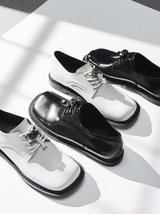 商品Finoacinque|Square Toe Derby Shoes_Offwhite,价格¥2059,第1张图片