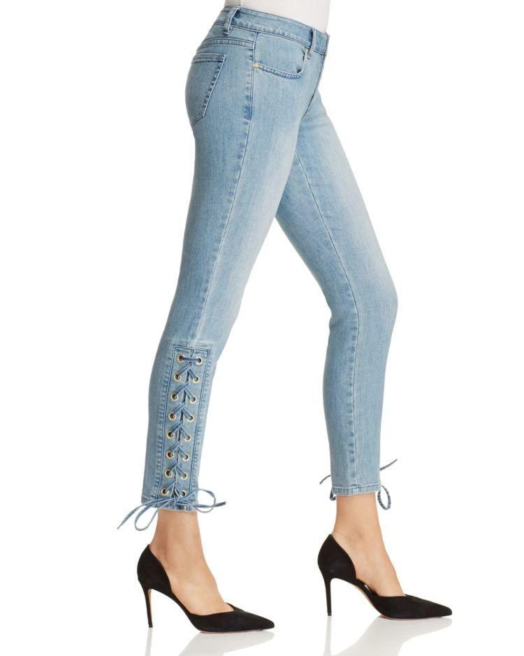 商品Michael Kors|Grommet Lace-Up Skinny Jeans in Light Vintage Wash,价格¥377,第3张图片详细描述