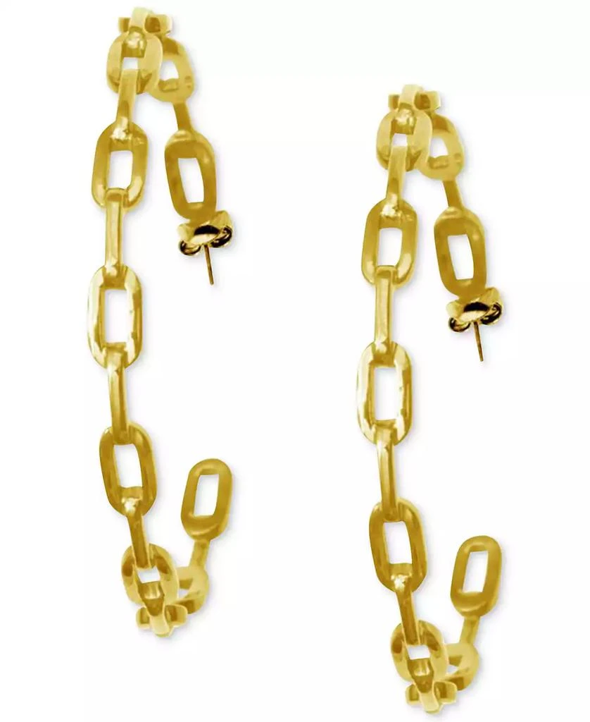 商品ADORNIA|14k Gold-Plated Large Link Hoop Earrings, 2.5",价格¥125,第1张图片