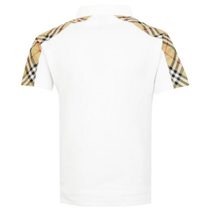 商品Burberry|White Short Sleeve Johnathan Polo Shirt,价格¥982,第5张图片详细描述