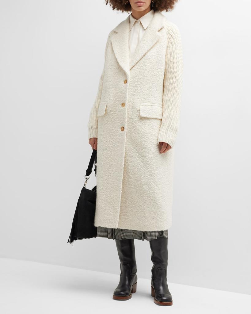 商品Gabriela Hearst|Charles Alpaca Fur Cashmere-Knit Coat,价格¥40922,第1张图片