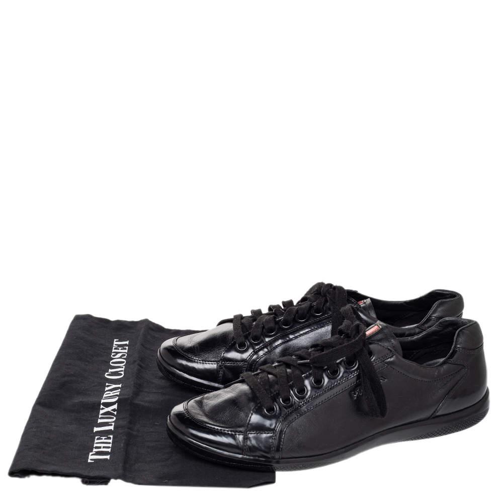 Prada Sport Black Leather Low Top Sneakers Size 44商品第8张图片规格展示