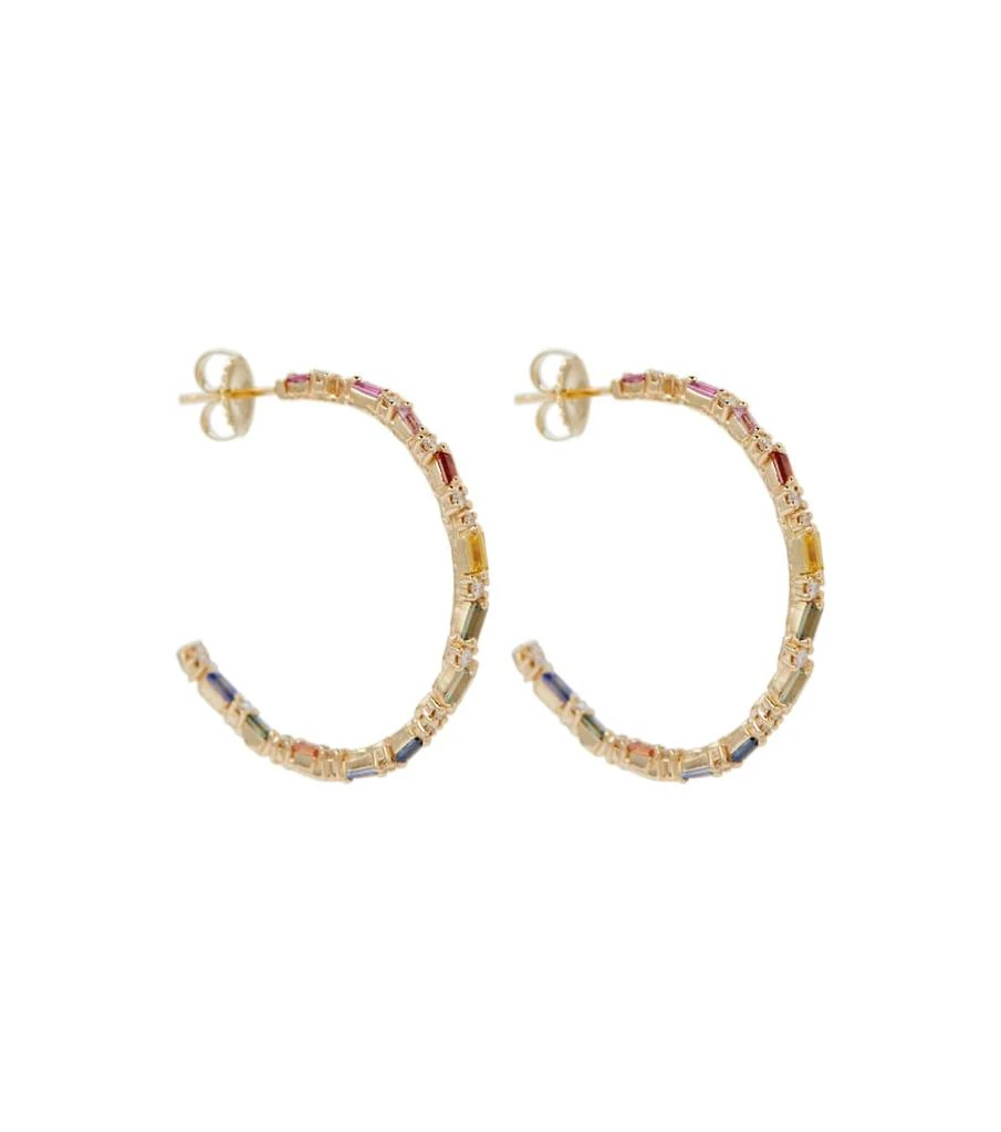 商品Suzanne Kalan|Fireworks 18kt gold hoop earrings with sapphires and diamonds,价格¥34945,第1张图片
