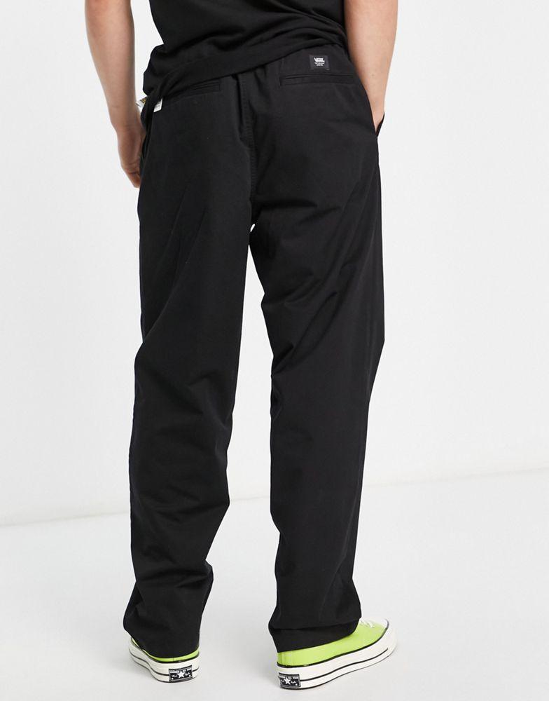 Vans range baggy chino trousers in black with elasticated waist商品第2张图片规格展示
