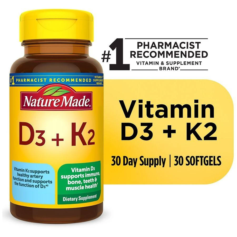 Nature Made Vitamin D3 + K2 Softgels 8