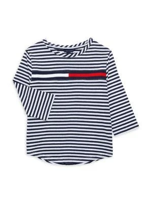 商品Tommy Hilfiger|​Little Girl’s Striped Logo Knit Shirt,价格¥79,第1张图片