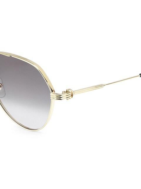 商品Cartier|61MM Aviator Sunglasses,价格¥9177,第5张图片详细描述