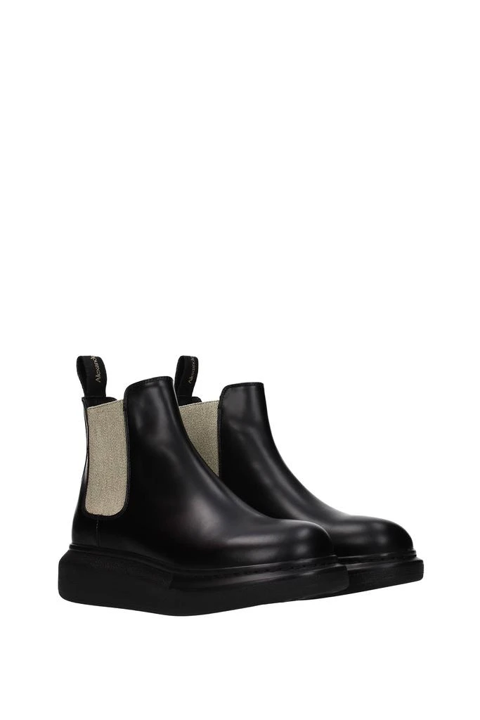 商品Alexander McQueen|Ankle boots Leather Black Gold,价格¥3015,第2张图片详细描述