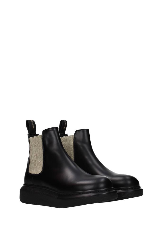 商品Alexander McQueen|Ankle boots Leather Black Gold,价格¥2963,第4张图片详细描述