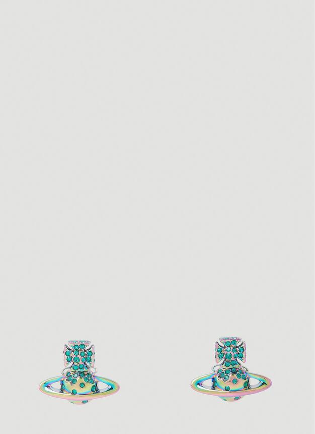 商品Vivienne Westwood|Porfiro Bas Relief Stud Earrings in Green,价格¥965,第1张图片