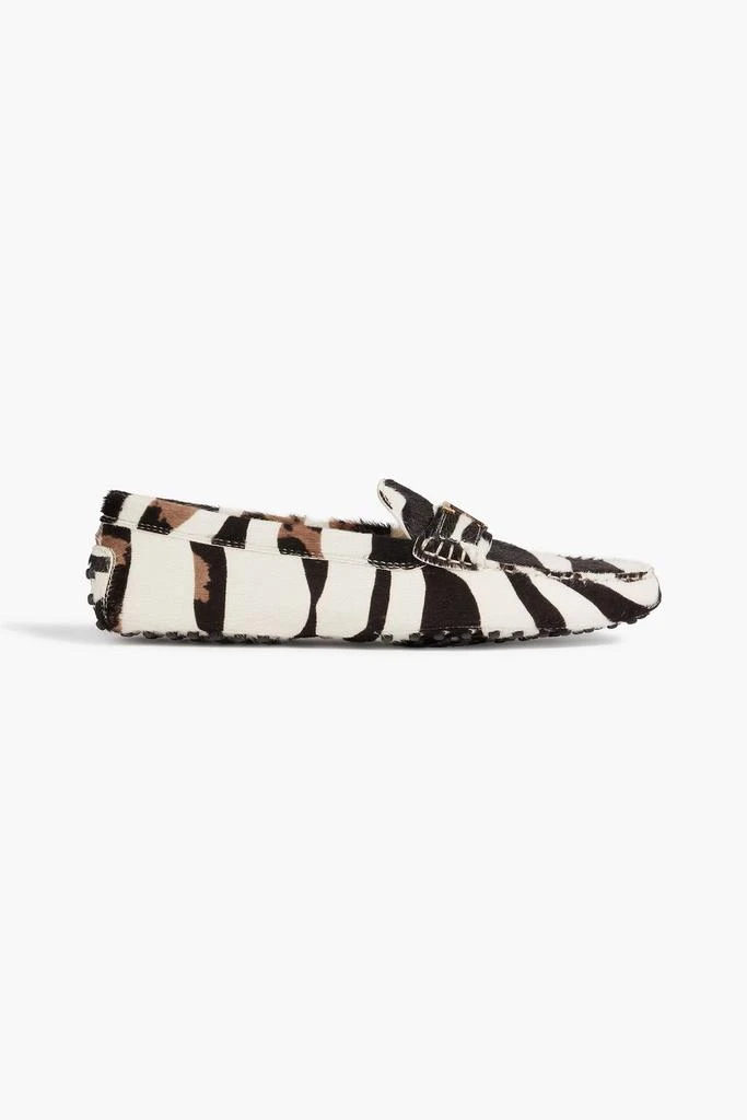 商品Tod's|T Timeless zebra-print calf hair loafers,价格¥1883,第1张图片