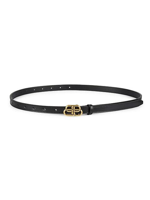 BB Logo Buckle Leather Belt商品第1张图片规格展示