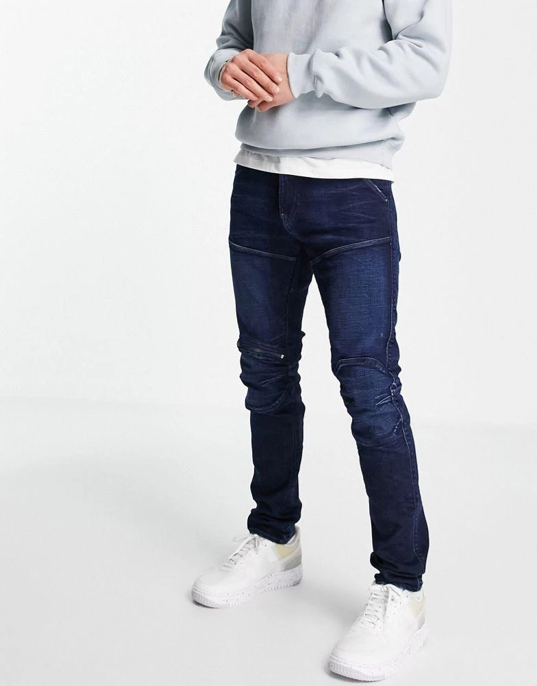 商品G-Star|G-Star 5620 3D Zip Knee Skinny jeans in dark wash,价格¥763,第1张图片