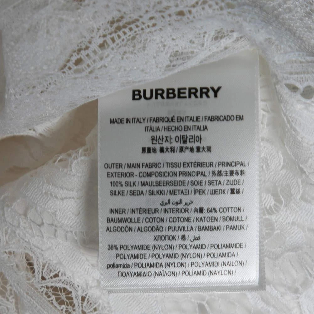 Burberry White Satin Silk & Chantilly Lace Sleeveless Slip Dress S 商品