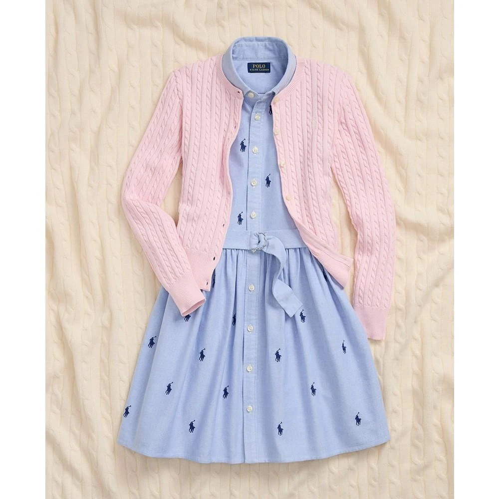 Big Girls Belted Polo Pony Oxford Sleeveless Shirtdress 商品