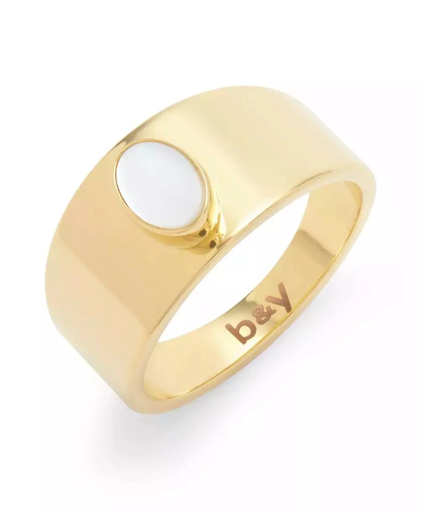 商品brook & york|Riley 14K Gold Plated Mother of Pearl Ring,价格¥637,第1张图片