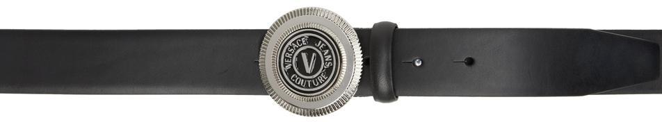 商品Versace|Black V-Emblem Belt,价格¥972,第1张图片