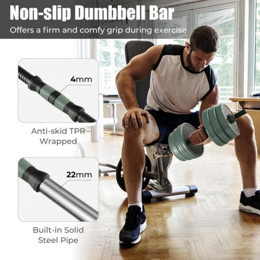 商品Hivvago|4 in 1 Adjustable Weight Dumbbell Set-Black & Gray,价格¥2222,第5张图片详细描述