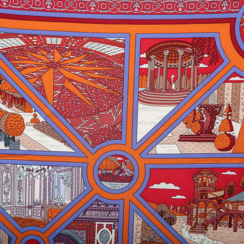 商品[二手商品] Hermes|Hermes Multicolor Flanerie A Versailles Printed Silk Square Scarf,价格¥3403,第4张图片详细描述