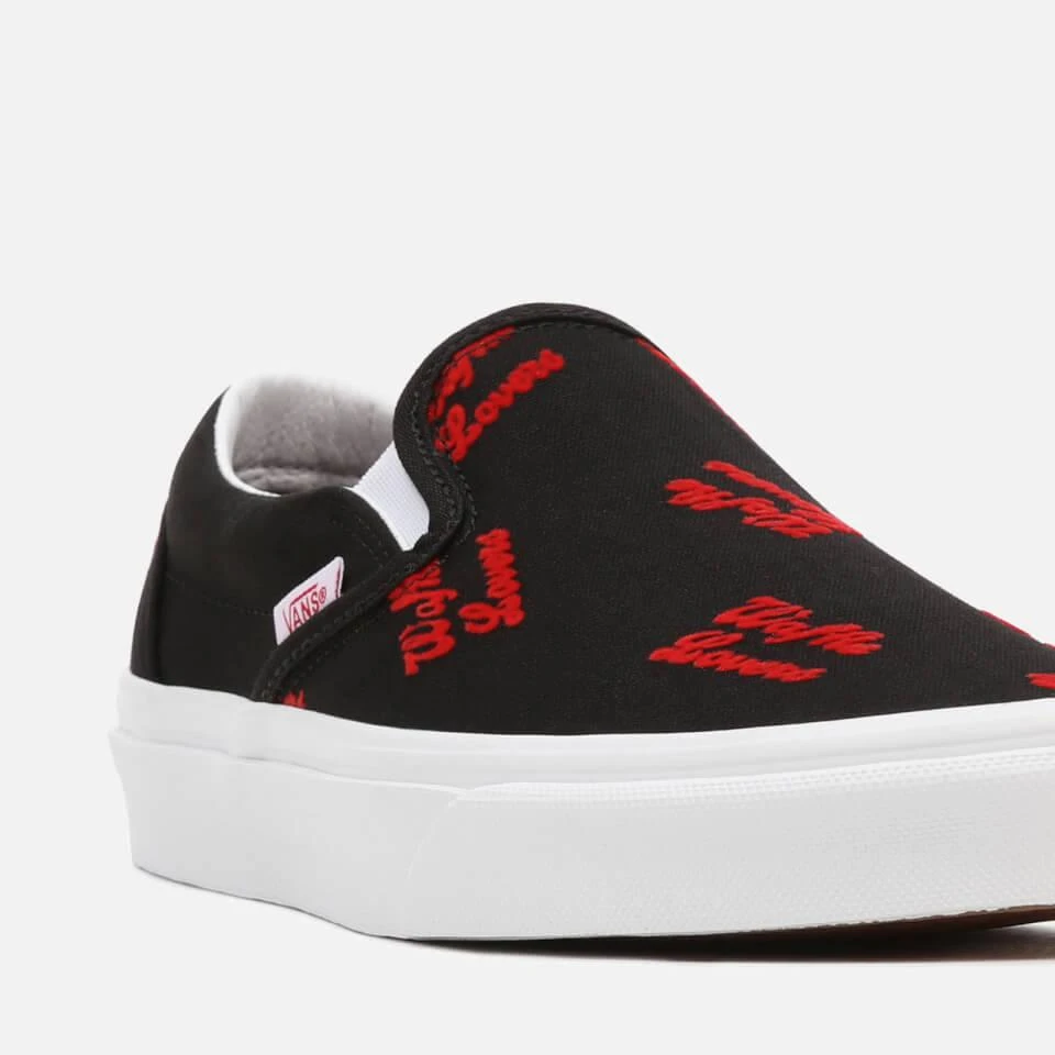 商品Vans|VANS WOMEN'S WAFFLE LOVERS CLASSIC SLIP-ON TRAINERS - BLACK/TRUE WHITE,价格¥228,第5张图片详细描述