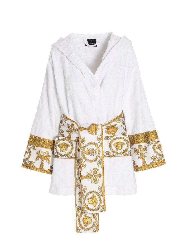 商品Versace|Versace Baroque Printed Belted Waist Robe,价格¥2042,第1张图片