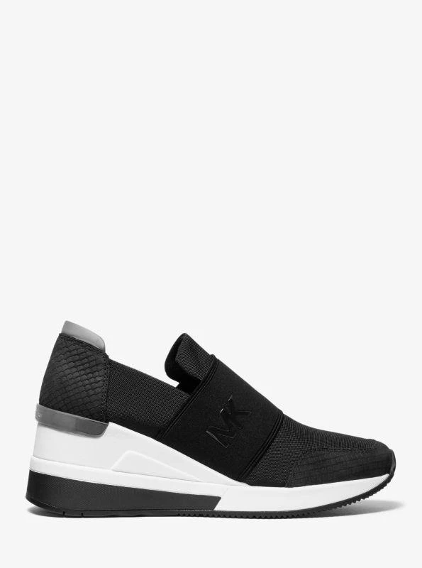 商品Michael Kors|Felix Canvas and Snake-Embossed Nubuck Trainer,价格¥379,第2张图片详细描述