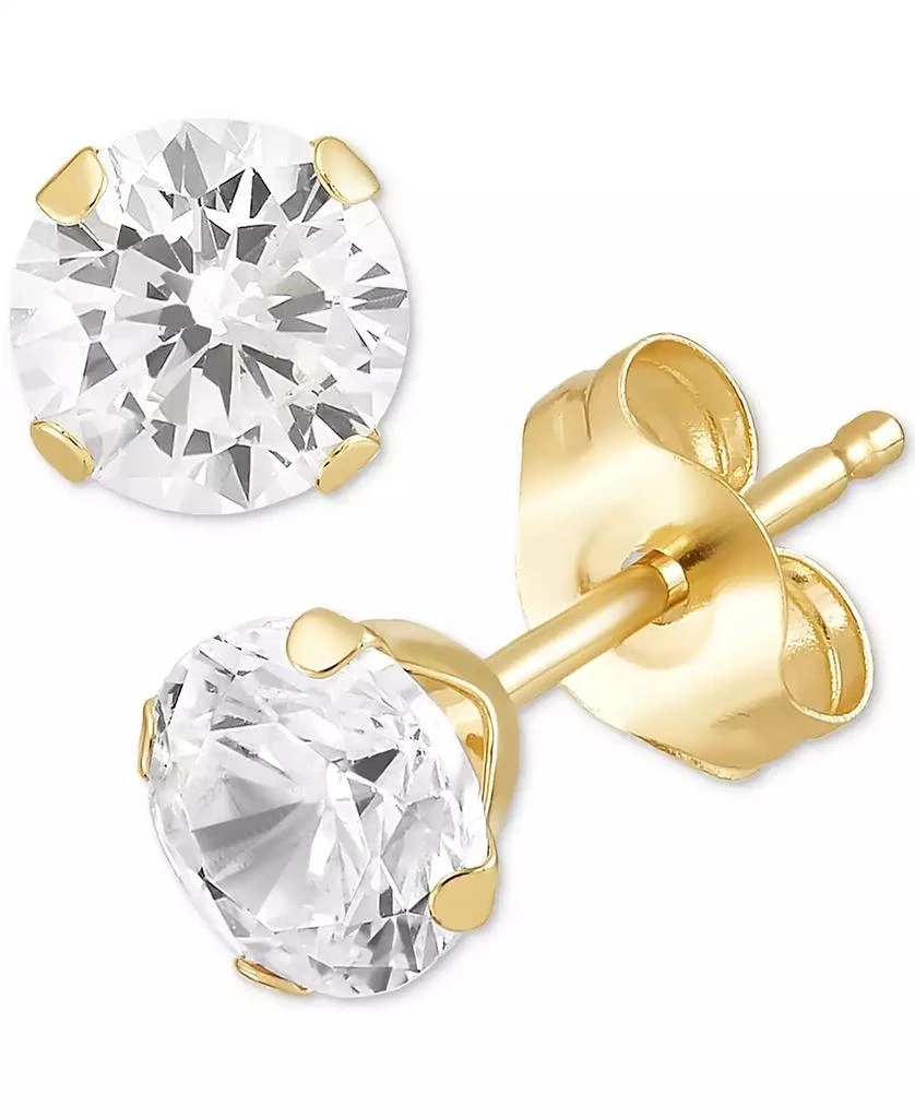 商品Macy's|Cubic Zirconia Round Stud Earrings Set in 14k White Gold (3/8-1-3/4 ct. t.w.),价格¥3874,第4张图片详细描述