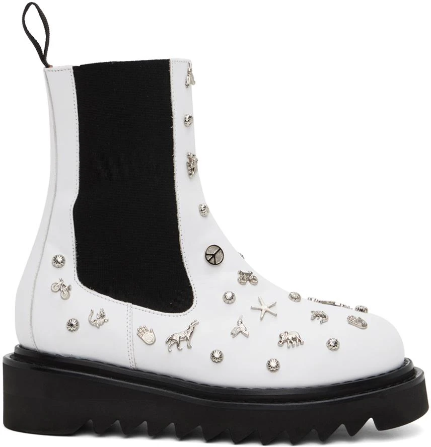 商品Toga Pulla|White Embellished Boots,价格¥1127,第1张图片