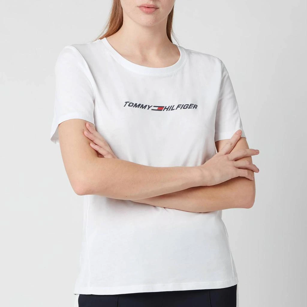 商品Tommy Hilfiger|Tommy Sport Women's Regular Crew Neck Graphic T-Shirt - Th Optic White,价格¥117,第1张图片