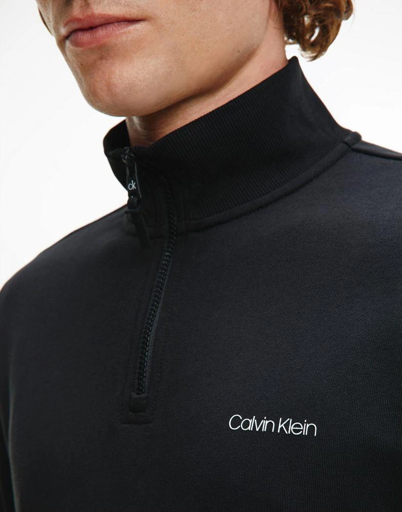 商品Calvin Klein|Calvin Klein small chest logo half zip sweatshirt in black,价格¥479,第3张图片详细描述