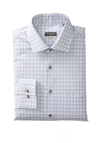 商品Van Heusen|Heusen Mens Regular Fit Flex Stretch Plaid Dress Shirt,价格¥124,第1张图片