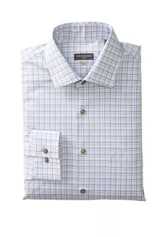 商品Van Heusen|Men's Regular Fit Flex Stretch Plaid Dress Shirt,价格¥401,第1张图片