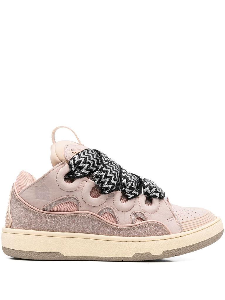 Lanvin Womens Pink Leather Sneakers商品第1张图片规格展示